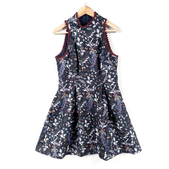 Nicole Miller Jacquard Fit & Flare
Dress Navy Blue Floral - Picture 3 of 16